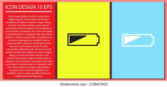 Battery vector icon , lorem ipsum Flat design