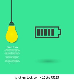 Battery vector icon , lorem ipsum Flat design