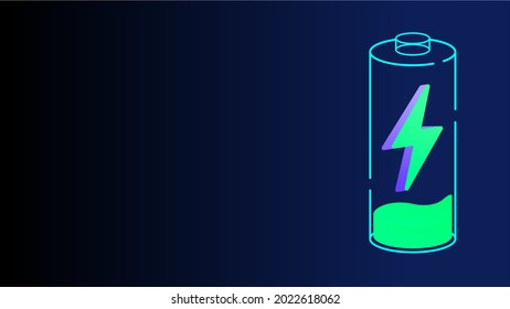 Battery vector icon, battery on charge vector image, place for text with battery symbol