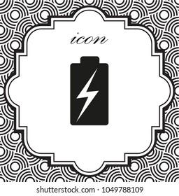 battery vector icon on a geometric background