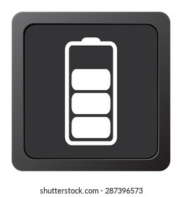  Battery - vector icon on a grey button
