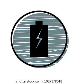 Battery vector icon on white background