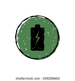 Battery vector icon on white background