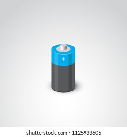 Battery vector icon on white background.