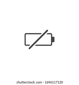  Icono vectorial de la batería en fondo blanco aislado. El símbolo de energía sobre fondo blanco aislado.