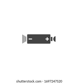 Battery vector icon on white isolated background. The symbol of energy on white isolated background. 