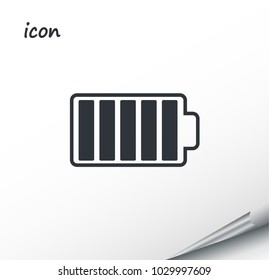 battery vector icon on a wrapped silver sheet
