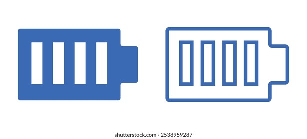 Battery vector icon set isolated on white background