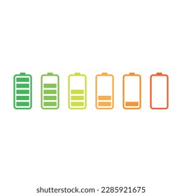 Icono del vector de la batería activado en fondo blanco