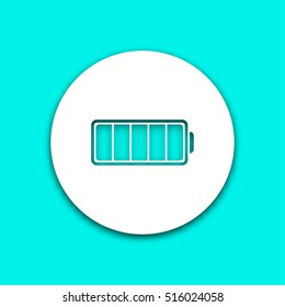 Battery vector icon with shadow. Illustration isolated for graphic and web design.