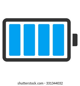 Battery vector icon. Style is flat symbol, rounded angles, white background.