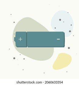 Icono vectorial de la batería. El símbolo de la energía en fondo multicolor. Capas agrupadas para una ilustración de edición sencilla. Por tu diseño.