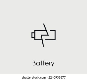 Battery vector icon. Symbol in Line Art Style for Design, Presentation, Website or Mobile Apps Elements, Logo.  Charge symbol illustration. Pixel vector graphics - Vector