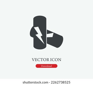 Battery vector icon. Symbol in Line Art Style for Design, Presentation, Website or Mobile Apps Elements, Logo. Battery symbol illustration. Pixel vector graphics - Vector