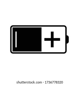 
icono del vector de la batería Fondo blanco 