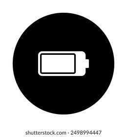 Icono de Vector de la batería, diseño de color blanco con fondo negro.