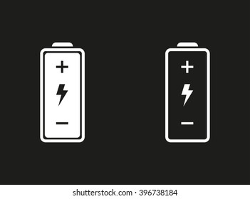 Battery   vector icon. White illustration isolated on black background for graphic and web design.