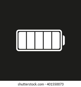 Battery   vector icon. White illustration isolated on black background for graphic and web design.