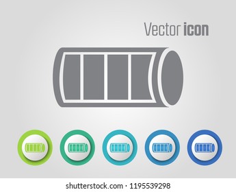 battery vector icons and different color variations