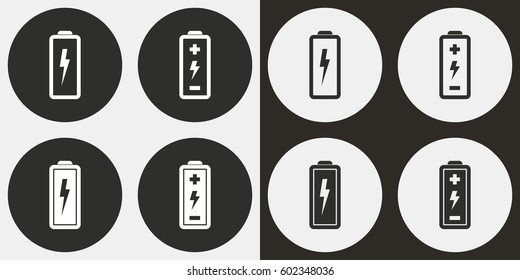 Battery vector icons set. Illustration isolated for graphic and web design.