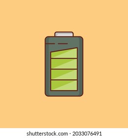 battery Vector illustration on a transparent background. Premium quality symbols. Vector Line Flat color  icon for concept and graphic design.