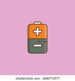 ilustración del vector de batería en un fondo transparente. Símbolos de calidad premium. Icono de color plano de línea vectorial para el concepto y el diseño gráfico.
