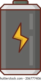 battery Vector illustration on a transparent background. Premium quality symbols.Vector line flat color icon for concept and graphic design.