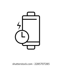 Ilustración vectorial de la batería. Ilustración del vector de la batería recargable. Energía renovable.
