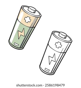 battery vector illustration. Simple design. Easy to edit. You can change color you want. 