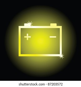 battery vector illustration symbol on black background