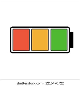battery vector illustration. three varieties of battery charge.