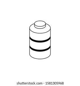 Battery Vector line, 3d stroke isometric, color web icon, new flat style. Creative illustration design, abstract idea for infographics.