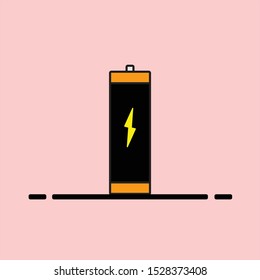 Battery vector on pink background