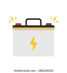 Battery vector. Battery on white background. free space for text. copy space.