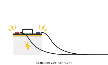Battery vector. Battery on white background. free space for text. copy space.
