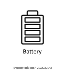 Battery vector Outline Icon Design illustration on White background. EPS 10 File