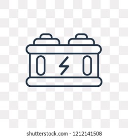 Battery vector outline icon isolated on transparent background, high quality linear Battery transparency concept can be used web and mobile
