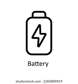 Battery  Vector   outline Icons. Simple stock illustration stock