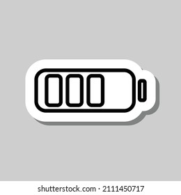 Battery vector simple icon. Flat desing. Sticker with shadow on gray background.ai