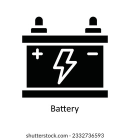 Battery Vector   solid Icon Design illustration. Kitchen and home  Symbol on White background EPS 10 File