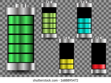 Battery Vector Template Logo Energy Charge Illustration , Symbol Empty Level Supply Background Tranparant