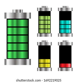 Ilustración de carga energética del logotipo de la plantilla de vectores de la batería , Tránparo de fondo de la fuente de nivel vacío del símbolo