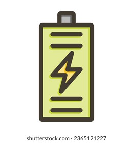 Battery Vector Thick Line Filled Colors Icon For Personal And Commercial Use.
