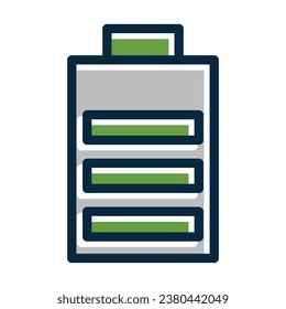 Battery Vector Thick Line Filled Dark Colors Icons For Personal And Commercial Use.

