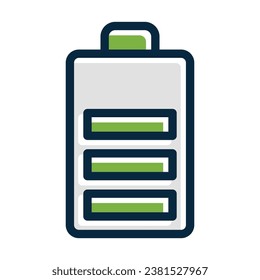 Battery Vector Thick Line Filled Dark Colors Icons For Personal And Commercial Use.
