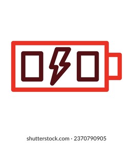 Battery Vector Thick Line Two Color Icons For Personal And Commercial Use.
