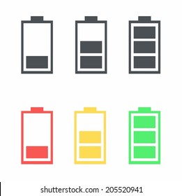 Battery vector with white background
