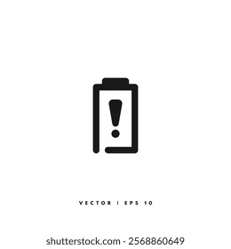 Battery Warning Icon. Editable Stroke