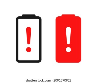 Battery warning icon. Illustration vector