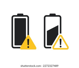 Batteriewarnsymbol. Illustrationsvektor